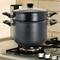 Gibson Home® Leighton 3-Piece 8.5qt. Black Nonstick Steel Pasta Pot with Steamer
